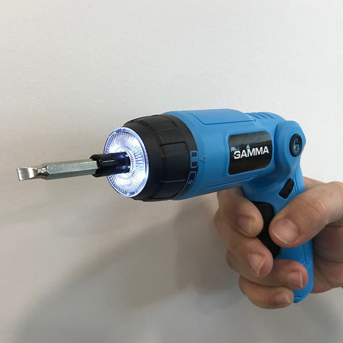 Gamma 3.6V Cordless Screwdriver with LED Light +10 Bits USB Charge 4