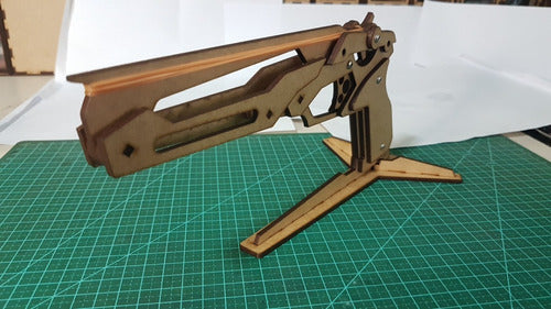 Arma De Elástico (rubber Band Gun) Em Mdf +12 Alvos+12 Elást 6