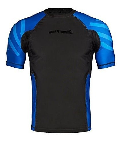 Sanabul Essentials Short Sleeve Compression Base Layer Rash Guard (Medium, Blue) 1