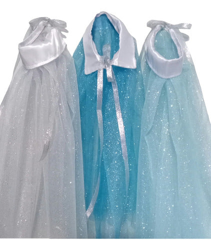 Broysa Princesses Elsa Frozen Glitter Tulle Cape 0