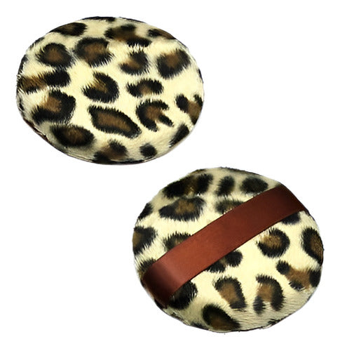 Leopard 2 X 3 Inches Round Sponge Puff 0