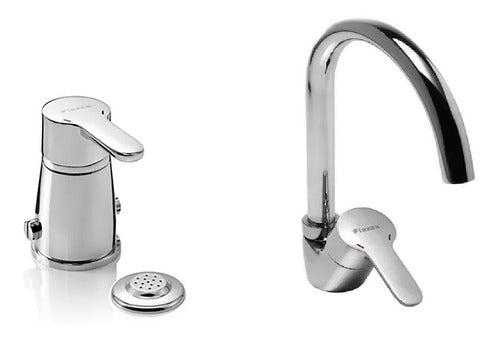 Combo Piazza Yvon Emblem Faucet Set for Bidet and Tall Sink 0