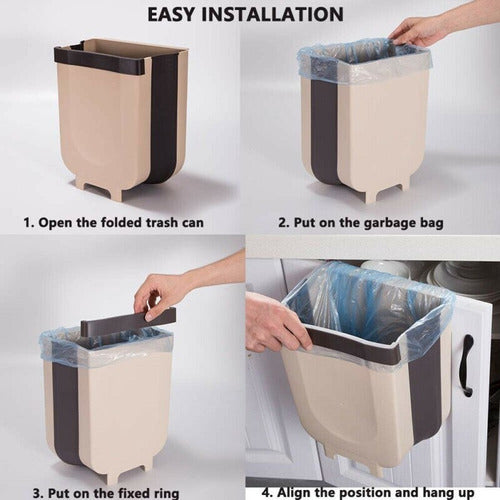 Everets.uy Hanging Trash Bin for Kitchen Waste - Foldable 2