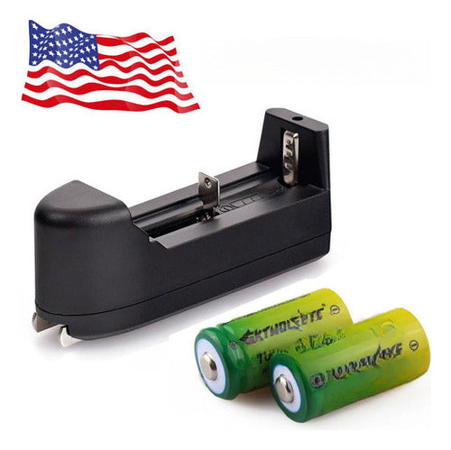 2pcs Skywolfeye 16340 Batería 1800mah 3.7v Li-ion Recargable 0