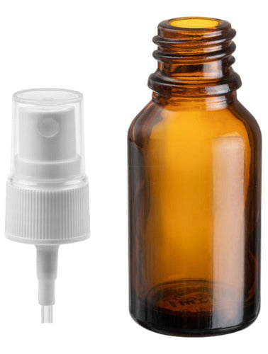 10 European Amber 15ml Eye Drops Bottles With White Spray 0