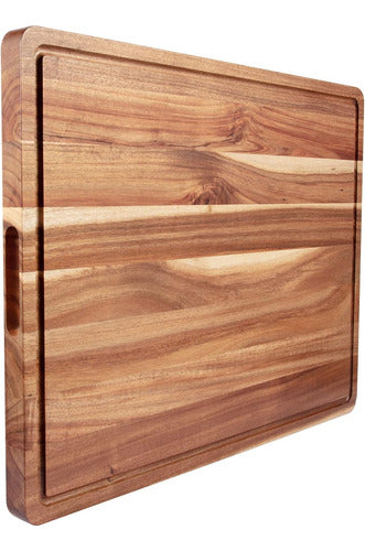 Tabla De Cortar Madera De Acacia Grande, 61x46cm, Reversible 0