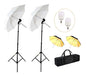 Kit Luz LED Continua - 2 Complete Sets with 4 108cm Umbrellas and Tripod 0