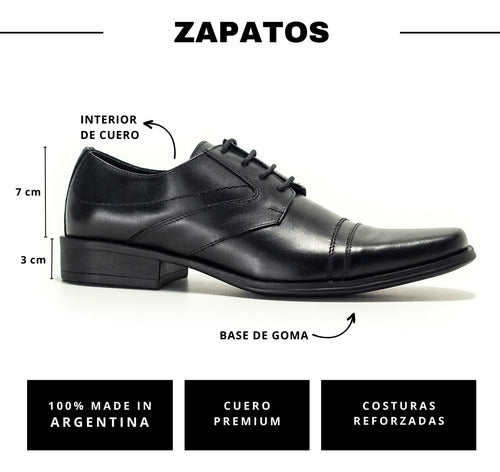 Daz Zapatos Cuero Hombre Goma De Vestir Cordon Envio Gratis 4