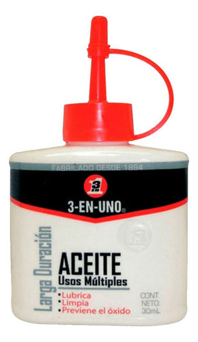 Aceite Multiuso 3 En 1 Lubrica Limpia Previene Oxido 30ml 0