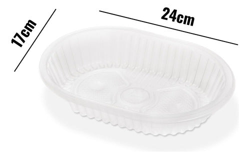 Disposable Plastic Oval Tray Pack of 150 - Microwave Safe - Bandex 1