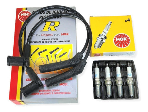 NGK Ford Ka 1.0 - 1.6 8v Zetec Rocam Spark Plug and Cable Kit 0