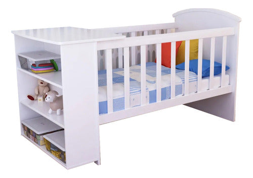 BH Lacquered Crib with Convertible Changing Table and Shelf Module C 7