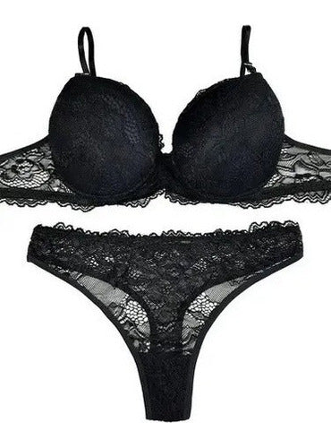 Pack of 2 Lace Sets Assembled Soft Cupless Push-Up Bra Art 589 New 4
