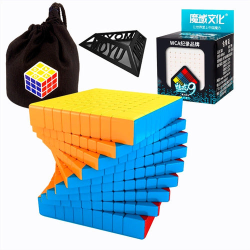 MoYu Cubo Rubik 9x9 Meilong 9 Stickerless + Estuche + Base 0