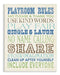 Stupell Home Décor Playroom Rules Tipografía En Blues, Green 0