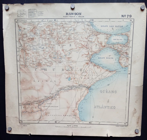 Mapa Rawson Madryn Trelew Instituto Geográfico Militar 1930 1