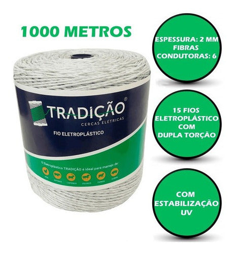 Fio Para Cerca Elétrica Rural Eletroplastico - Rolo 1000m 1