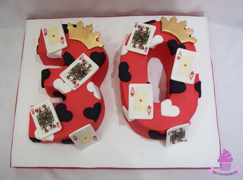 SS GOURMET Torta Numero Reina De Corazones Tematica Cartas As Corazon 0