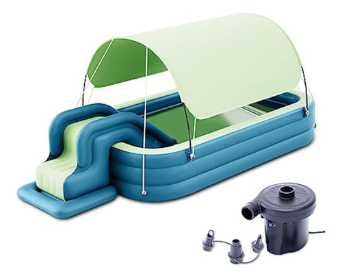 Ergocar Piscina Inflable Con Tobogán Acuático, 0