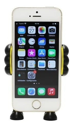 Universal Cell Phone Holder with Clamp. Yellow 1