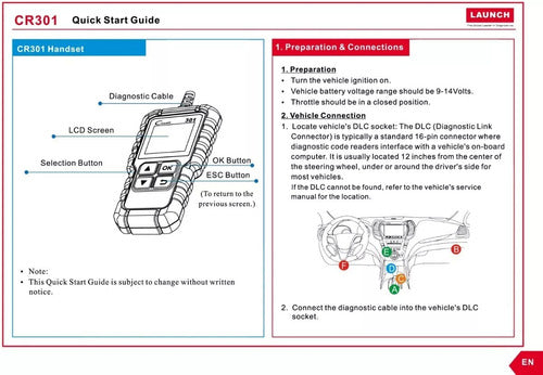 Escaner Obd2 Launch Creader 3001 + Cursos Oficial De Saber E 6