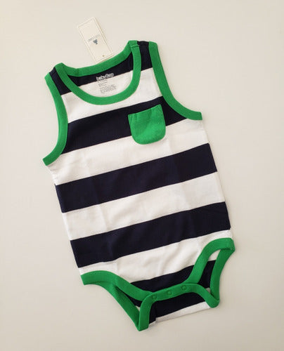 Gap Baby Musculosa Body Stripes 6 to 12 Months Blue White 1