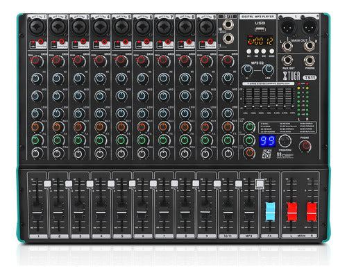 Xtuga Ts11 Mezclador De Audio Profesional De 11 Canales Con 0