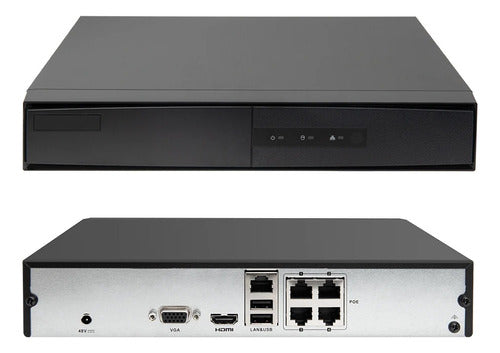 Nvr 4 Canales Poe 1080p Ethernet H.265+ Hikvision Hdmi Vga 4