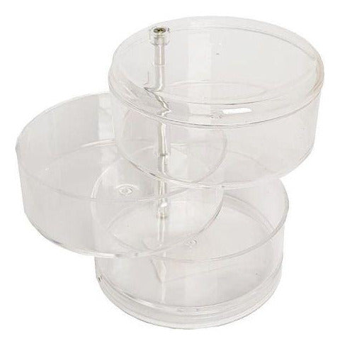 Lo Que Crees Creas Circular Acrylic Desk Organizer 3 Div 11.5x13 Cm 1