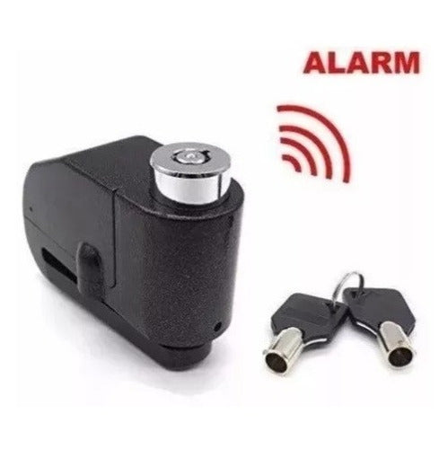 Traba Disco Con Alarma Candado Para Moto Bicicleta 1