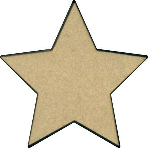 Star 5-Point Fibrofacil Laser Cut MDF Figure 3 mm 6 cm 100 Units 0