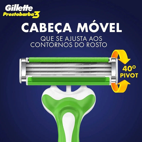 Kit 6 Aparelho Barbear Gillette Prestobarba3 Sensitive 6