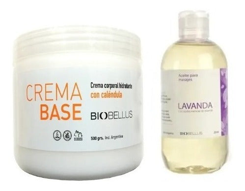 Biobellus Massage Base Cream 500g + Lavender Oil 250ml 1