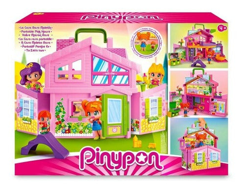 Pinypon Pink House in Suitcase with Doll and Accessories Original 0