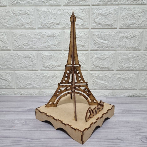 Centro De Mesa Torre Eiffel Con Base Y Nombre 30cm  X 12 Uni 4