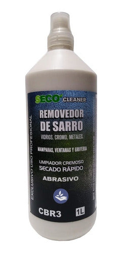 CBR3 SECO CLEANER | Limescale Remover for Glass, Tiles, Chrome, and Faucets - 1L + 2 Felts 0