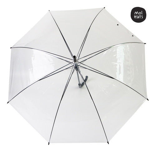 Mol Hats Large Transparent POE Umbrella for Rain Events 8 Panels HQ 6