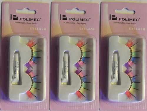 Polimec Pestañas Fantasia Artistica Polimec 502 Strass Pegamento X3 0