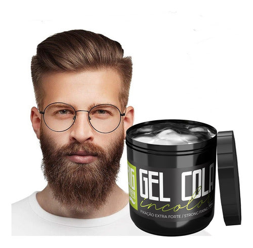 Gel Cola Big Barber 500g Incolor Bancada Econômico 12 Unidad 3