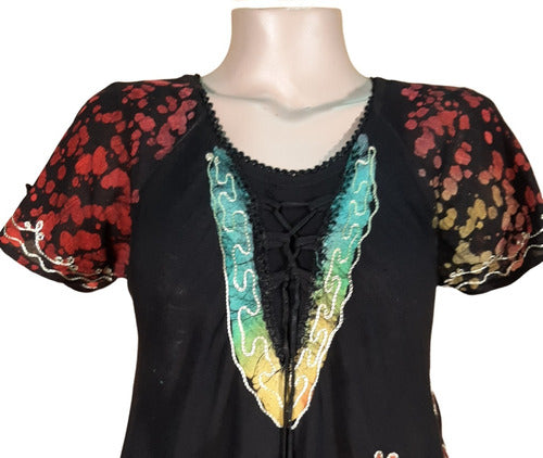 Anaandi Blusa Hindú Lisa Multicolor Con Detalles En Batik Divina! 3