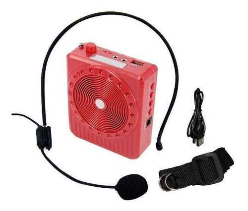 Headband Microphone with Waist Speaker Rechargeable Battery 0