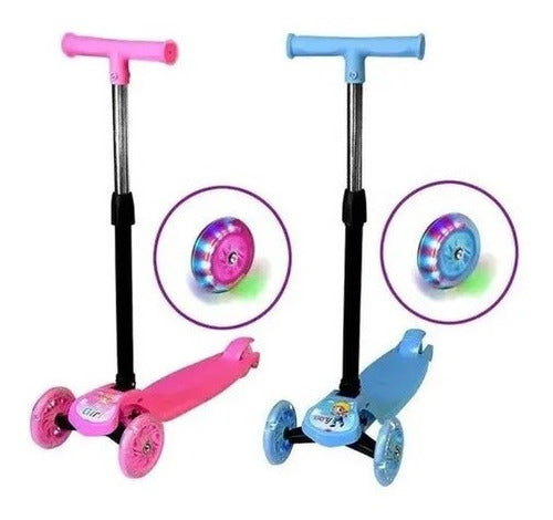 Generic 3-Wheel Foldable Scooter with LED Lights for Ages 2-5 0