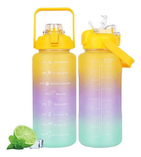 Set of 3 Motivational Sports Water Bottles with Time Tracker 98