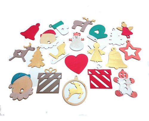 Hanging Christmas Ornaments MDF Painted Santa Claus Pack of 50 1