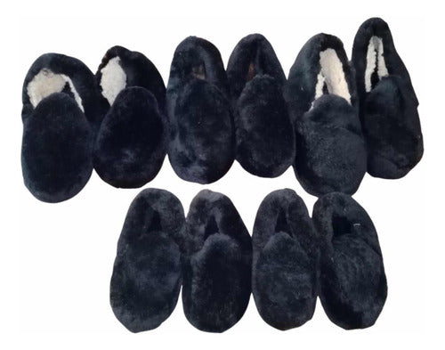 Artesanal Black, Honey and White Unisex Wool Slippers with Rubber Sole 0