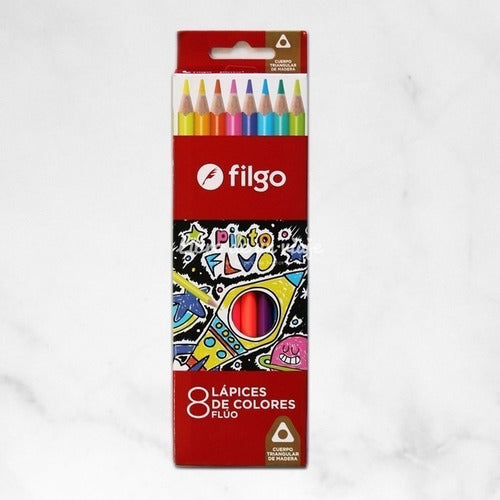 Filgo Colored Pencils Pinto Fluo X8 (Price X4 Box) 0