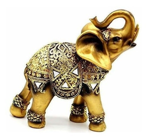 Crystalcusa Golden Lucky Elephant Statue 1