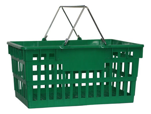 Mercado de las Estanterias Plastic Basket with 2 Handles for Supermarket - Pack of 8 0