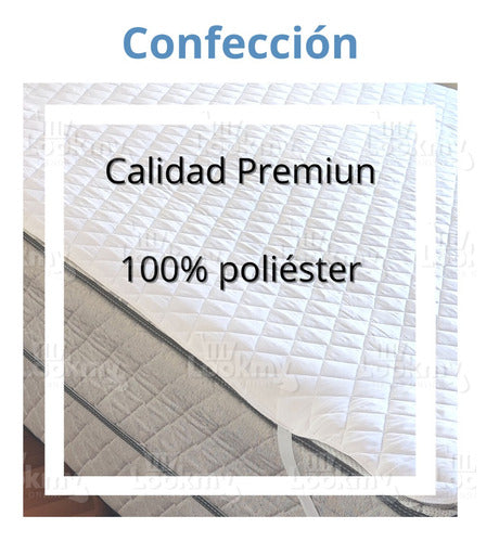 Almohar Cubrecolchón Matelaseado Ajustable Protector 1 Plaza 190x80 5