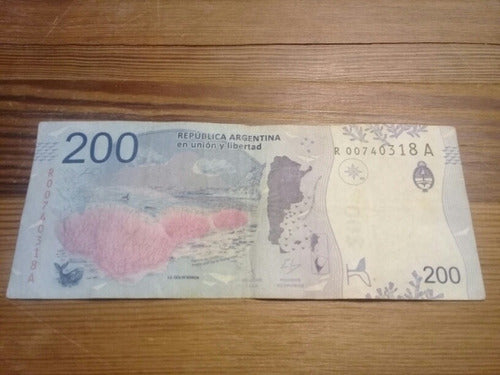 Billete 200 Pesos Argentina Reposición Serie A Ballena Bueno 0